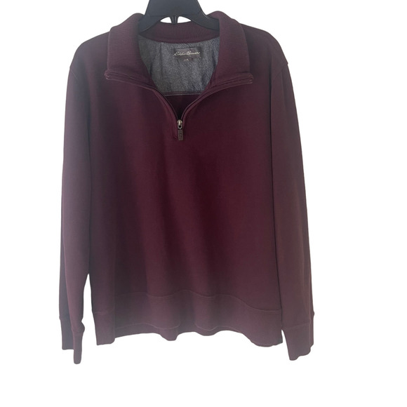 Eddie Bauer Size XL Burgandy Red‎ 1/2 Zip Sweater - Picture 1 of 8